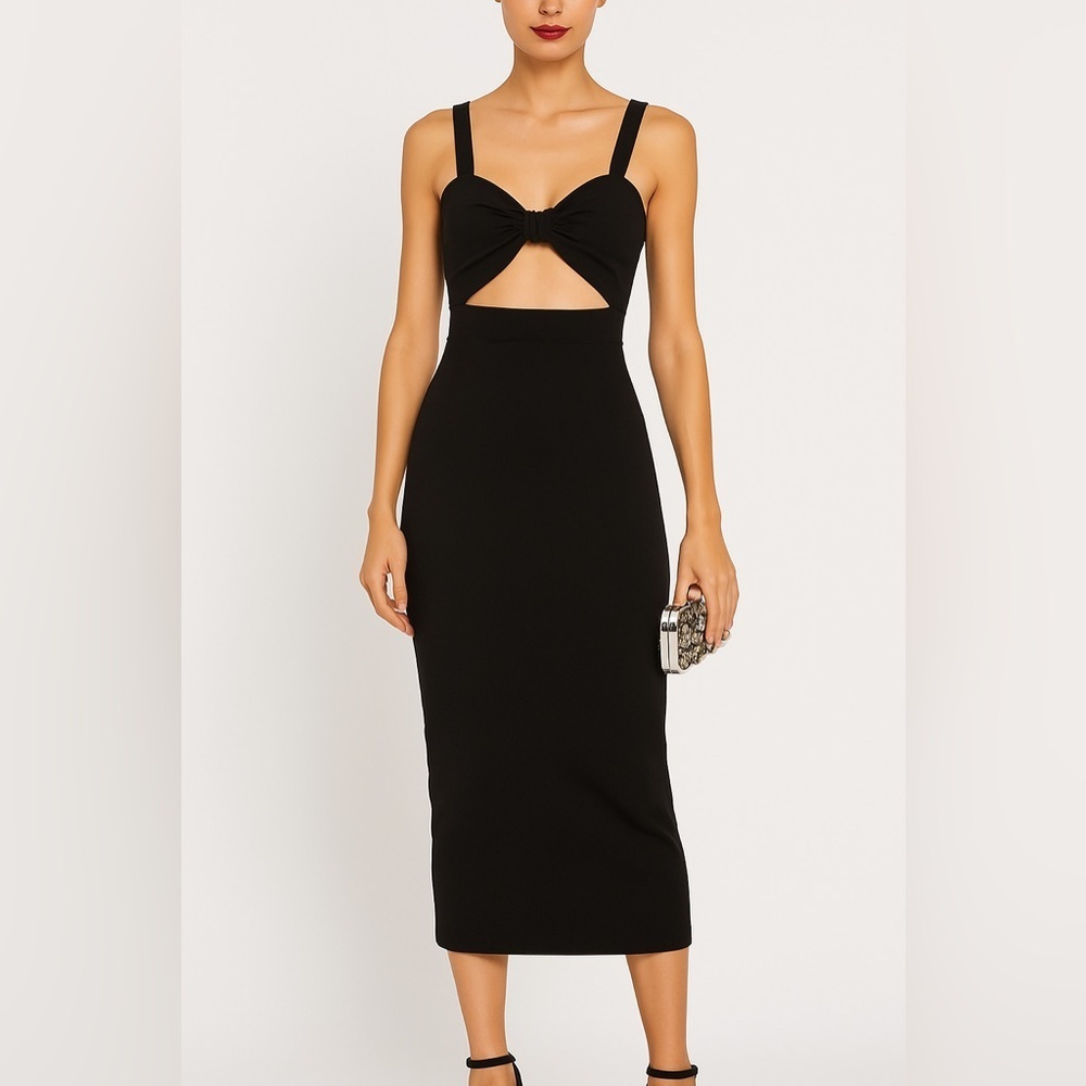NWT Shona Joy Black One Shoulder Dress
